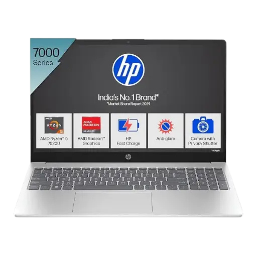 HP 15, AMD Ryzen 5 7520U (8GB LPDDR5, 512GB SSD) Anti-Glare, FHD,15.6-inch (39.6 cm) Win 11, Office 21, FHD Camera with Privacy Shutter,15s-fc0155AU