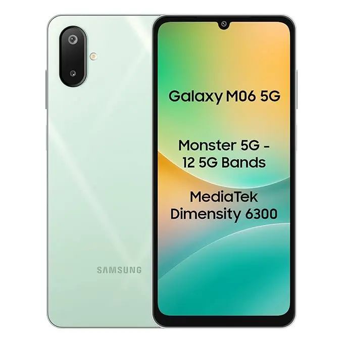 Samsung Galaxy M06 5G (Sage Green, 6GB RAM, 128 GB Storage) | MediaTek Dimensity 6300