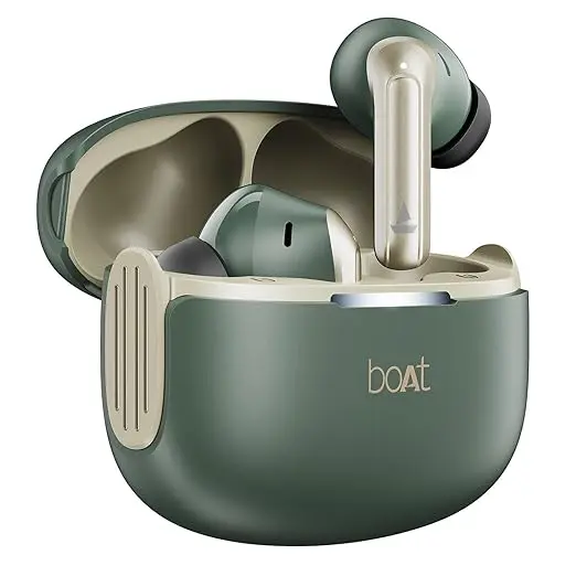 boAt 2025 Launch Airdopes 219, 4Mics ENx Tech, 40 Hrs Battery, Best in Segment for Calling, Free Music Streaming,13mm Drivers, Bluetooth Earbuds, TWS Ear Buds Wireless Earphones with mic (Forest Sage)
